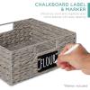 imageBest Choice Products Set of 4 9x12in Water Hyacinth Pantry Baskets Woven Organizers wChalkboard Label Chalk Marker  NaturalGray