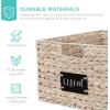 imageBest Choice Products Set of 4 9x12in Water Hyacinth Pantry Baskets Woven Organizers wChalkboard Label Chalk Marker  NaturalWhite