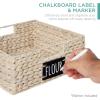 imageBest Choice Products Set of 4 9x12in Water Hyacinth Pantry Baskets Woven Organizers wChalkboard Label Chalk Marker  NaturalWhite