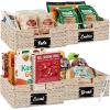 imageBest Choice Products Set of 4 9x12in Water Hyacinth Pantry Baskets Woven Organizers wChalkboard Label Chalk Marker  NaturalWhite