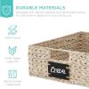 imageBest Choice Products Set of 4 9x12in Water Hyacinth Pantry Baskets Woven Organizers wChalkboard Label Chalk Marker  NaturalWhite