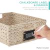imageBest Choice Products Set of 4 9x12in Water Hyacinth Pantry Baskets Woven Organizers wChalkboard Label Chalk Marker  NaturalWhite