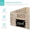 imageBest Choice Products Set of 4 9x12in Water Hyacinth Pantry Baskets Woven Organizers wChalkboard Label Chalk Marker  NaturalWhite