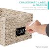 imageBest Choice Products Set of 4 9x12in Water Hyacinth Pantry Baskets Woven Organizers wChalkboard Label Chalk Marker  NaturalWhite