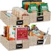 imageBest Choice Products Set of 4 9x12in Water Hyacinth Pantry Baskets Woven Organizers wChalkboard Label Chalk Marker  NaturalWhite