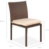 imageBest Choice Products Set of 4 Stackable Outdoor Patio Wicker Chairs wCushions UVResistant Finish and Steel Frame  BrownCreamBrownCream