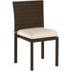 imageBest Choice Products Set of 4 Stackable Outdoor Patio Wicker Chairs wCushions UVResistant Finish and Steel Frame  BrownCreamBrownCream