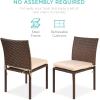 imageBest Choice Products Set of 4 Stackable Outdoor Patio Wicker Chairs wCushions UVResistant Finish and Steel Frame  BrownCreamBrownCream