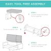 imageBest Choice Products Upholstered Sectional Sofa for Home Apartment Dorm Bonus Room Compact Spaces wChaise Lounge 3Seat LShape Design Reversible Ottoman Bench 680lb Capacity  BlueGrayLight Gray