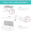 imageBest Choice Products Upholstered Sectional Sofa for Home Apartment Dorm Bonus Room Compact Spaces wChaise Lounge 3Seat LShape Design Reversible Ottoman Bench 680lb Capacity  BlueGrayDark Green