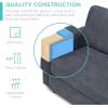 imageBest Choice Products Upholstered Sectional Sofa for Home Apartment Dorm Bonus Room Compact Spaces wChaise Lounge 3Seat LShape Design Reversible Ottoman Bench 680lb Capacity  BlueGrayBlueGray