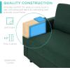 imageBest Choice Products Upholstered Sectional Sofa for Home Apartment Dorm Bonus Room Compact Spaces wChaise Lounge 3Seat LShape Design Reversible Ottoman Bench 680lb Capacity  BlueGrayDark Green