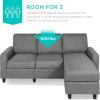 imageBest Choice Products Upholstered Sectional Sofa for Home Apartment Dorm Bonus Room Compact Spaces wChaise Lounge 3Seat LShape Design Reversible Ottoman Bench 680lb Capacity  BlueGrayGrey