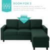 imageBest Choice Products Upholstered Sectional Sofa for Home Apartment Dorm Bonus Room Compact Spaces wChaise Lounge 3Seat LShape Design Reversible Ottoman Bench 680lb Capacity  BlueGrayDark Green