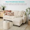 imageBest Choice Products Upholstered Sectional Sofa for Home Apartment Dorm Bonus Room Compact Spaces wChaise Lounge 3Seat LShape Design Reversible Ottoman Bench 680lb Capacity  BlueGrayDark Blue