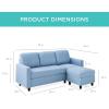 imageBest Choice Products Upholstered Sectional Sofa for Home Apartment Dorm Bonus Room Compact Spaces wChaise Lounge 3Seat LShape Design Reversible Ottoman Bench 680lb Capacity  BlueGrayLight Blue