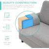 imageBest Choice Products Upholstered Sectional Sofa for Home Apartment Dorm Bonus Room Compact Spaces wChaise Lounge 3Seat LShape Design Reversible Ottoman Bench 680lb Capacity  BlueGrayLight Gray