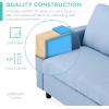 imageBest Choice Products Upholstered Sectional Sofa for Home Apartment Dorm Bonus Room Compact Spaces wChaise Lounge 3Seat LShape Design Reversible Ottoman Bench 680lb Capacity  BlueGrayLight Blue