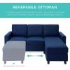 imageBest Choice Products Upholstered Sectional Sofa for Home Apartment Dorm Bonus Room Compact Spaces wChaise Lounge 3Seat LShape Design Reversible Ottoman Bench 680lb Capacity  BlueGrayDark Blue
