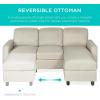 imageBest Choice Products Upholstered Sectional Sofa for Home Apartment Dorm Bonus Room Compact Spaces wChaise Lounge 3Seat LShape Design Reversible Ottoman Bench 680lb Capacity  BlueGrayBeige