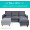 imageBest Choice Products Upholstered Sectional Sofa for Home Apartment Dorm Bonus Room Compact Spaces wChaise Lounge 3Seat LShape Design Reversible Ottoman Bench 680lb Capacity  BlueGrayBlueGray
