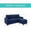 imageBest Choice Products Upholstered Sectional Sofa for Home Apartment Dorm Bonus Room Compact Spaces wChaise Lounge 3Seat LShape Design Reversible Ottoman Bench 680lb Capacity  BlueGrayDark Blue