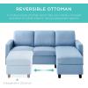 imageBest Choice Products Upholstered Sectional Sofa for Home Apartment Dorm Bonus Room Compact Spaces wChaise Lounge 3Seat LShape Design Reversible Ottoman Bench 680lb Capacity  BlueGrayLight Blue