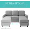 imageBest Choice Products Upholstered Sectional Sofa for Home Apartment Dorm Bonus Room Compact Spaces wChaise Lounge 3Seat LShape Design Reversible Ottoman Bench 680lb Capacity  BlueGrayLight Gray
