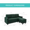 imageBest Choice Products Upholstered Sectional Sofa for Home Apartment Dorm Bonus Room Compact Spaces wChaise Lounge 3Seat LShape Design Reversible Ottoman Bench 680lb Capacity  BlueGrayDark Green