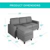 imageBest Choice Products Upholstered Sectional Sofa for Home Apartment Dorm Bonus Room Compact Spaces wChaise Lounge 3Seat LShape Design Reversible Ottoman Bench 680lb Capacity  BlueGrayGrey