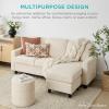 imageBest Choice Products Upholstered Sectional Sofa for Home Apartment Dorm Bonus Room Compact Spaces wChaise Lounge 3Seat LShape Design Reversible Ottoman Bench 680lb Capacity  BlueGrayLight Gray