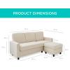 imageBest Choice Products Upholstered Sectional Sofa for Home Apartment Dorm Bonus Room Compact Spaces wChaise Lounge 3Seat LShape Design Reversible Ottoman Bench 680lb Capacity  BlueGrayIvory