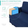 imageBest Choice Products Upholstered Sectional Sofa for Home Apartment Dorm Bonus Room Compact Spaces wChaise Lounge 3Seat LShape Design Reversible Ottoman Bench 680lb Capacity  BlueGrayDark Blue