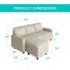 imageBest Choice Products Upholstered Sectional Sofa for Home Apartment Dorm Bonus Room Compact Spaces wChaise Lounge 3Seat LShape Design Reversible Ottoman Bench 680lb Capacity  BlueGrayBeige