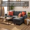imageBest Choice Products Upholstered Sectional Sofa for Home Apartment Dorm Bonus Room Compact Spaces wChaise Lounge 3Seat LShape Design Reversible Ottoman Bench 680lb Capacity  BlueGrayBlueGray