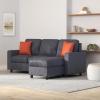 imageBest Choice Products Upholstered Sectional Sofa for Home Apartment Dorm Bonus Room Compact Spaces wChaise Lounge 3Seat LShape Design Reversible Ottoman Bench 680lb Capacity  BlueGrayBlueGray