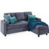 imageBest Choice Products Upholstered Sectional Sofa for Home Apartment Dorm Bonus Room Compact Spaces wChaise Lounge 3Seat LShape Design Reversible Ottoman Bench 680lb Capacity  BlueGrayBlueGray