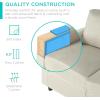 imageBest Choice Products Upholstered Sectional Sofa for Home Apartment Dorm Bonus Room Compact Spaces wChaise Lounge 3Seat LShape Design Reversible Ottoman Bench 680lb Capacity  BlueGrayBeige