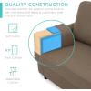 imageBest Choice Products Upholstered Sectional Sofa for Home Apartment Dorm Bonus Room Compact Spaces wChaise Lounge 3Seat LShape Design Reversible Ottoman Bench 680lb Capacity  BlueGrayBrown