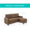 imageBest Choice Products Upholstered Sectional Sofa for Home Apartment Dorm Bonus Room Compact Spaces wChaise Lounge 3Seat LShape Design Reversible Ottoman Bench 680lb Capacity  BlueGrayBrown