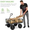 imageBest Choice Products Utility Garden Cart Wagon for Lawn Yard wHeavyDuty Steel 400lb Weight Capacity Removable Sides Long Handle 10in Tires  GrayGray