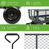 imageBest Choice Products Utility Garden Cart Wagon for Lawn Yard wHeavyDuty Steel 400lb Weight Capacity Removable Sides Long Handle 10in Tires  GrayGray