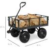 imageBest Choice Products Utility Garden Cart Wagon for Lawn Yard wHeavyDuty Steel 400lb Weight Capacity Removable Sides Long Handle 10in Tires  GrayGray