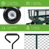 imageBest Choice Products Utility Garden Cart Wagon for Lawn Yard wHeavyDuty Steel 400lb Weight Capacity Removable Sides Long Handle 10in Tires  GrayGreen