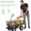 imageBest Choice Products Utility Garden Cart Wagon for Lawn Yard wHeavyDuty Steel 400lb Weight Capacity Removable Sides Long Handle 10in Tires  GrayGreen