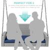 imageBest Choice Products Woven Wicker Outdoor Porch Swing Hanging Patio Bench for Deck Garden wMounting Chains Seat Cushion  BrownRedGrayNavy