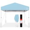 imageBest Choice Products 10x10ft 1Person Setup Pop Up Canopy Tent Instant Portable Shelter w 1Button Push Case 4 Weight Bags  BlueFrench BlueWhite