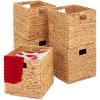 imageBest Choice Products 12x12in Hyacinth Baskets Rustic Set Of 5 Multipurpose Collapsible Storage Organizer Handwoven Laundry Totes for Bedroom Living Room Shelves wInserts  BrownNatural