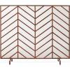imageBest Choice Products 38x31in Single Panel Handcrafted Wrought Iron Mesh Chevron Fireplace Screen Fire Spark Guard for Living Room Bedroom Dcor wDistressed Antique Finish  GoldCopper