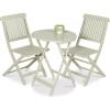 imageBest Choice Products 3Piece Acacia Wood Bistro Set Folding Patio Furniture for Backyard Balcony Deck w 2 Chairs Round Coffee Table Teak Finish  NaturalSage Green